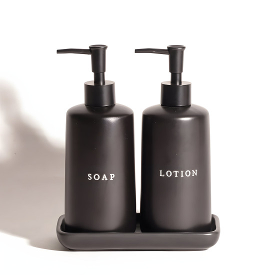 Ceramic Soap Dispenser Set - 3 Pcs